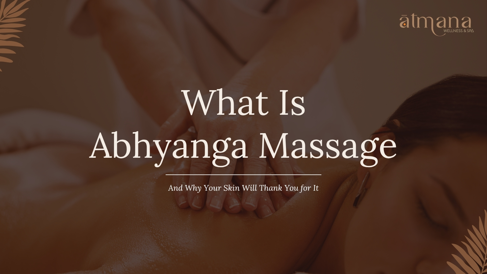 Woman receiving Abhyanga Ayurvedic oil massage therapy for relaxation, skin nourishment, and wellness.